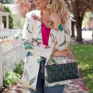 Double Breasted Lemon Print Blazer